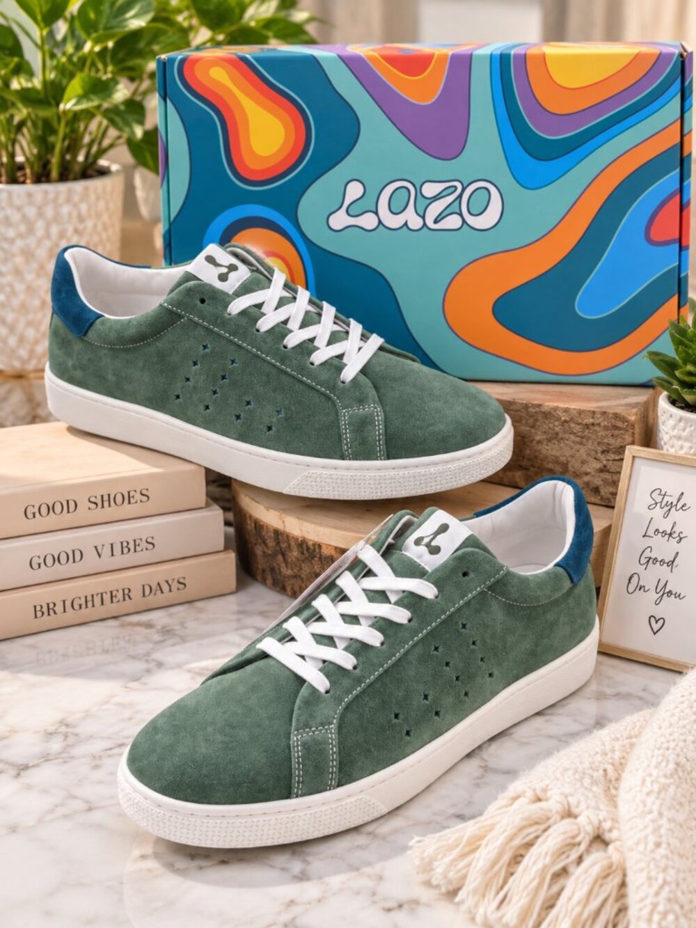 Lazo Halo Suede Sneakers – Made in Italy – Size 9.5 – New in Box